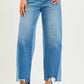 RISEN Full Size Slouchy Cropped Barrel Jeans with Contrast Wash Plus Size - Farnelli