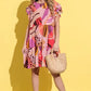 And The Why Printed Double Ruffles Sleeve Dress - Farnelli