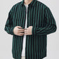 Men's Plus Size Striped Button Up Long Sleeve Shirt - Farnelli