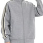 Men's Plus Size Striped Sleeve Zip-Up Sweatshirt - Farnelli
