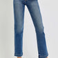 RISEN Full Size Tummy Control Elastic Band Mid Rise Straight Jeans Plus Size - Farnelli