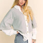 Davi & Dani Faux Layered French Terry Contrast Top - Farnelli