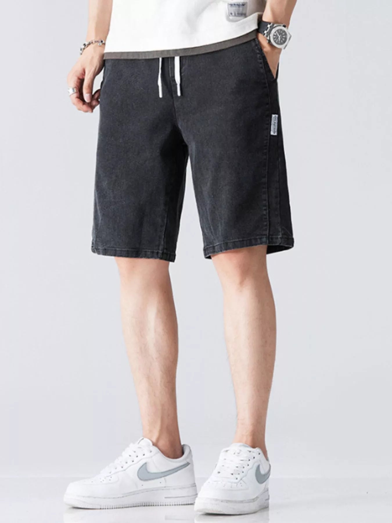 Men's Drawstring Denim Shorts - Farnelli