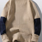 Men's Plus Size Color Block Round Neck Sweater - Farnelli