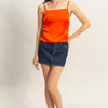 HYFVE Satin Back Tie Detail Cami - TOMATO