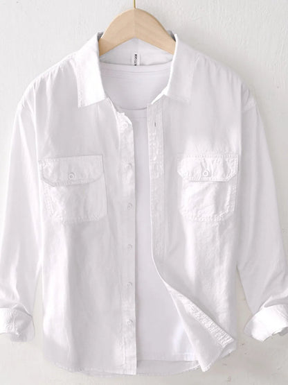 Men's Button Up Long Sleeve Shirt - Farnelli