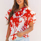 Zoya Tiered Ruffled Sleeve V Neck Blouse - Farnelli