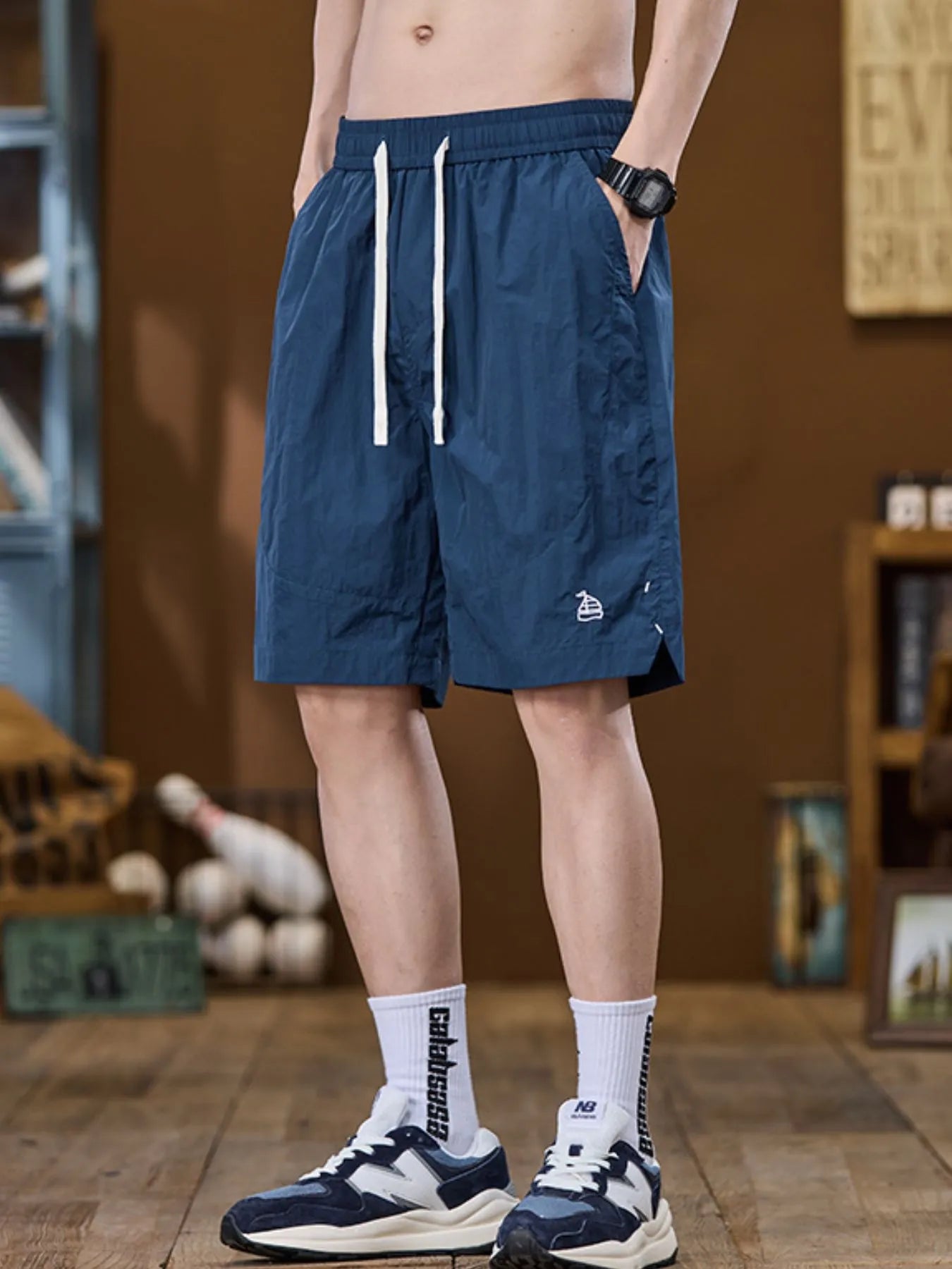 Men's Plus Size Drawstring Pocketed Shorts - Farnelli