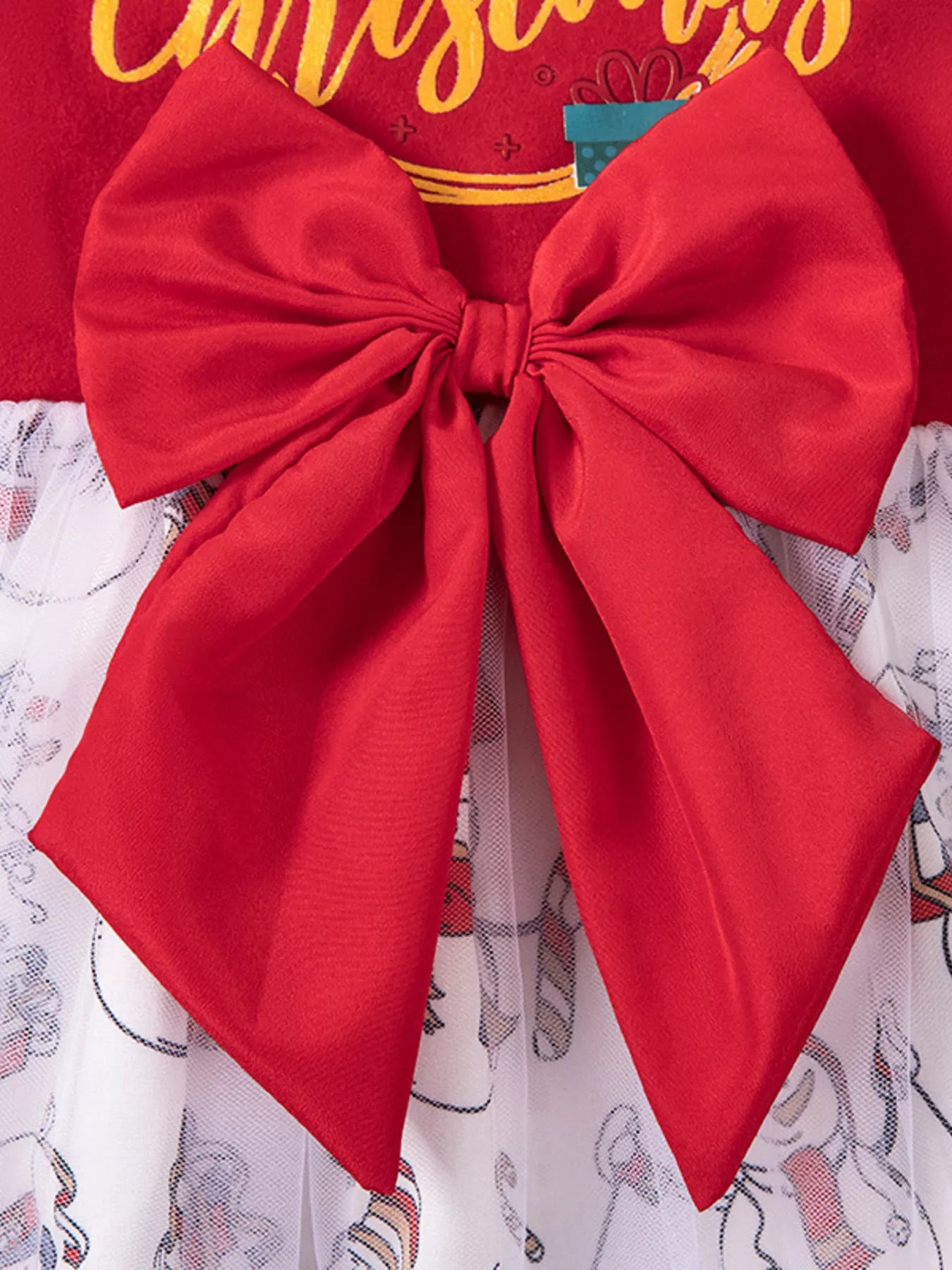 Children's Christmas Snowman Print Tulle Dress - Farnelli