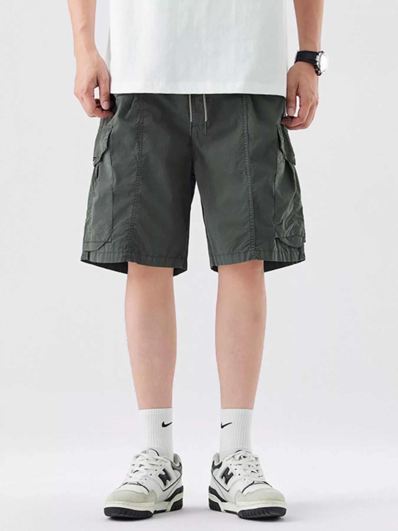 Men's Full Size Drawstring Cargo Shorts Plus Size - Farnelli