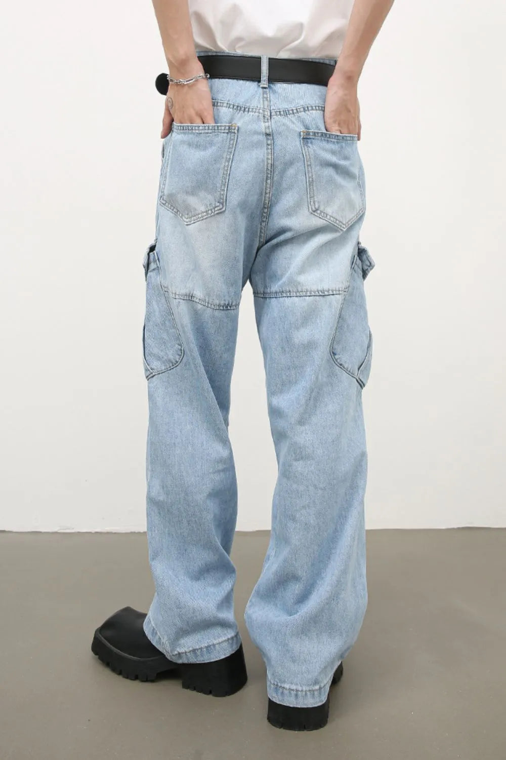 Men's Mid Rise Jeans with Cargo Pockets - Farnelli