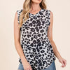 BOMBOM V-Neck Animal Print Tank Top - AS SHOWN