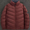 Men's Plus Size Zip Up Stand Collar Down Jacket - Red