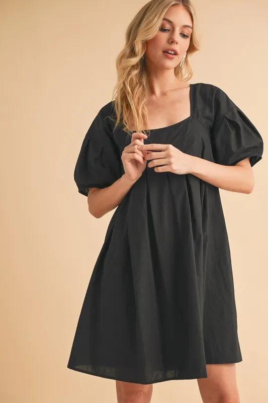 Aemi + Co Square Neck Babydoll Dress with Pockets - Farnelli