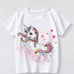 Children's Unicorn Graphic Short Sleeve T-Shirt - Farnelli