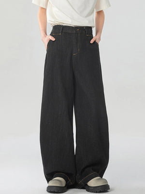 Men's Washed Wide Leg Jeans - Farnelli