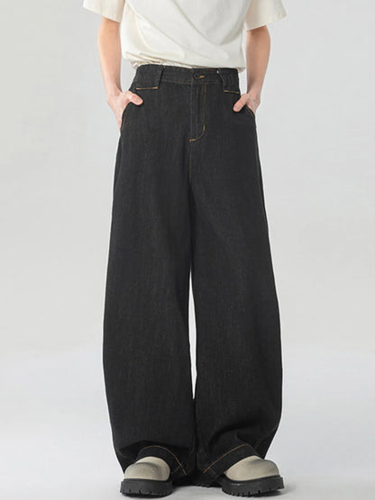 Men's Washed Wide Leg Jeans - Farnelli