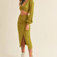 MABLE Front Twisted Knit Top and Midi Skirt Set - Farnelli