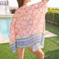 Davi & Dani Floral Printed Short Sleeve Loose Fit Kimono Cover Up - Farnelli