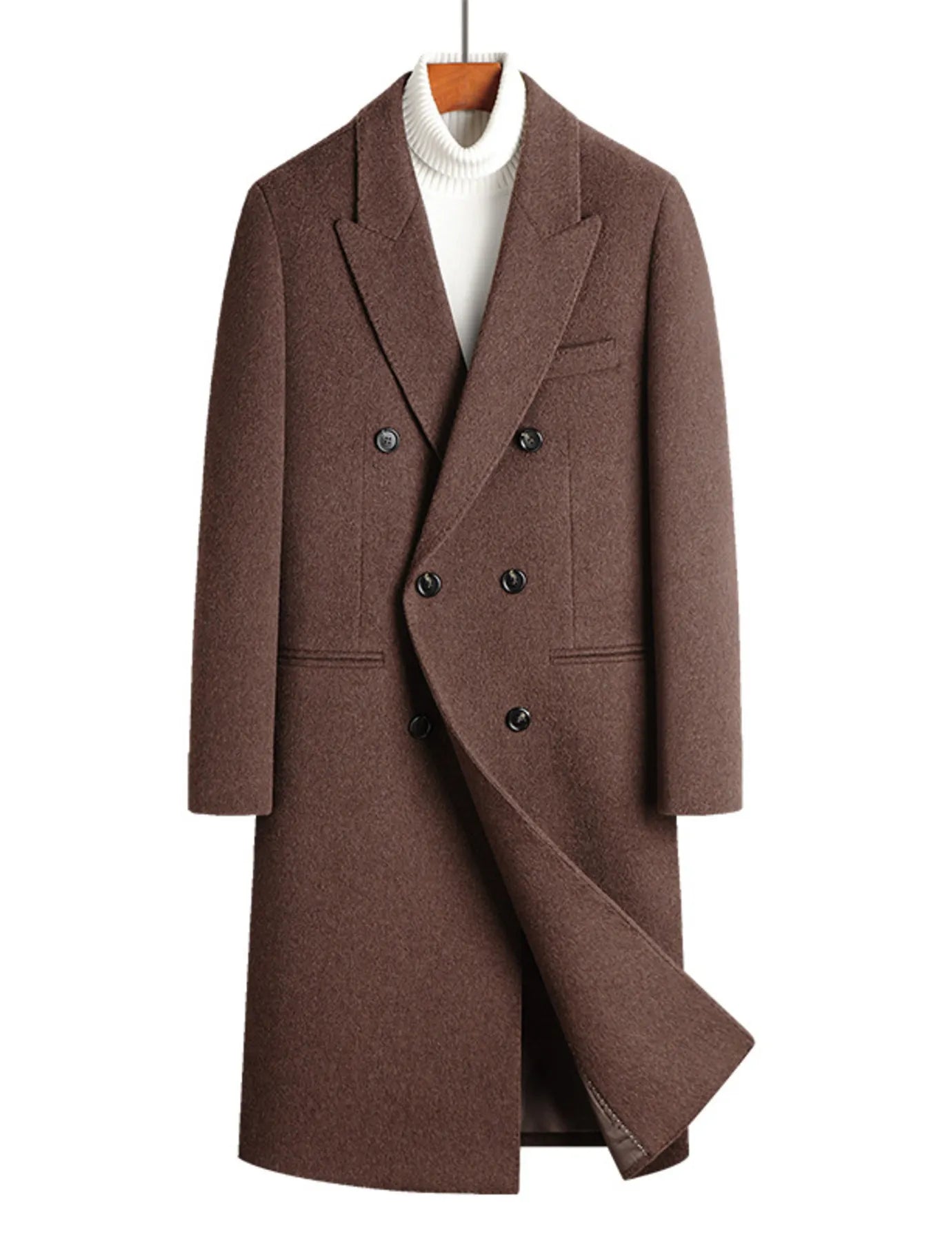Men's Wool Blend Double-Breasted Overcoat - Farnelli
