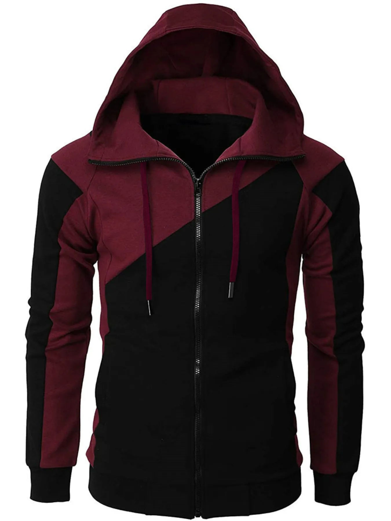 Men's Color Block Zip-Up Hoodie - Farnelli