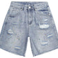 Men's Distressed Paint Splatter Denim Shorts - Farnelli