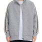 Men's Plus Size Striped Sleeve Zip-Up Sweatshirt - Farnelli