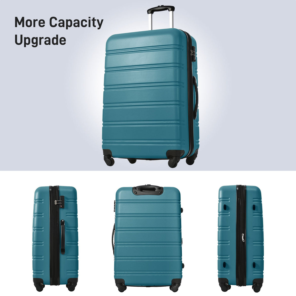 HouseOfZazla 4-piece hardshell luggage set with TSA lock and spinner wheels in multiple colors