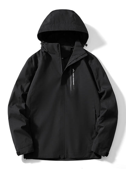 Men's Plus Size Waterproof Hooded Outdoor Jacket - Farnelli