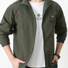 Men's Plus Size Lightweight Hooded Windbreaker Jacket - Military Color