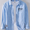Men's Plus Size Button Up Long Sleeve Shirt - Blue