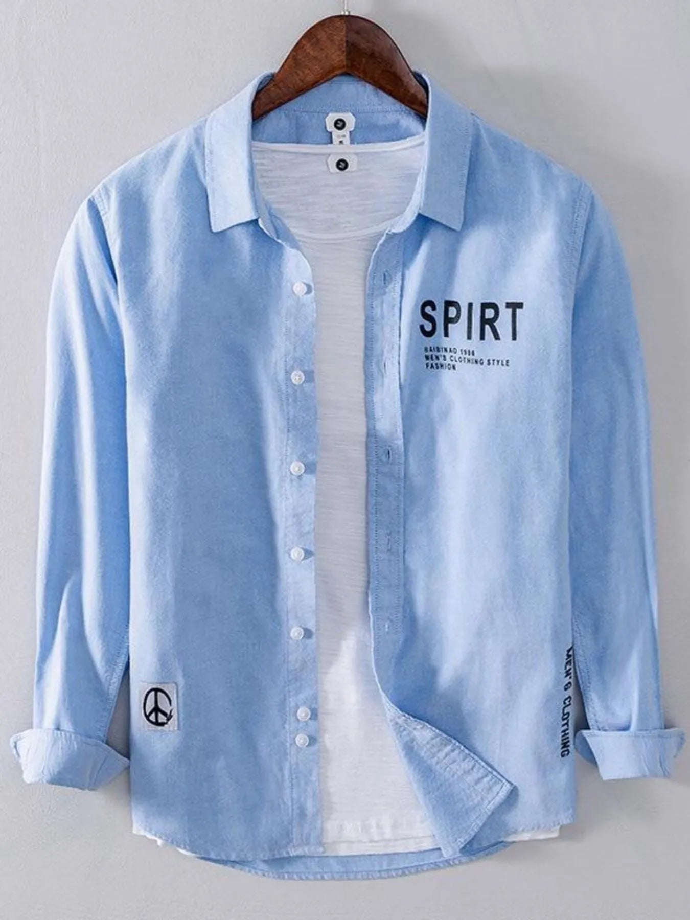 Men's Plus Size Button Up Long Sleeve Shirt - Farnelli