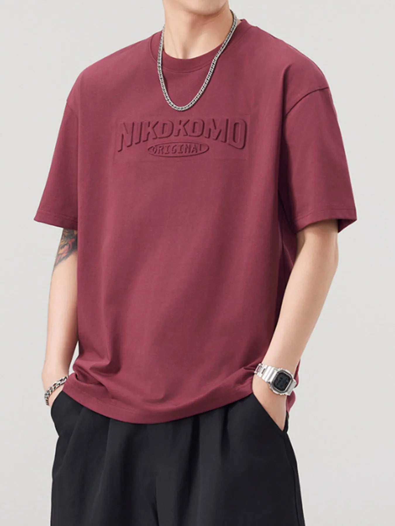 Men's Plus Size Round Neck Short Sleeve T-Shirt - Farnelli