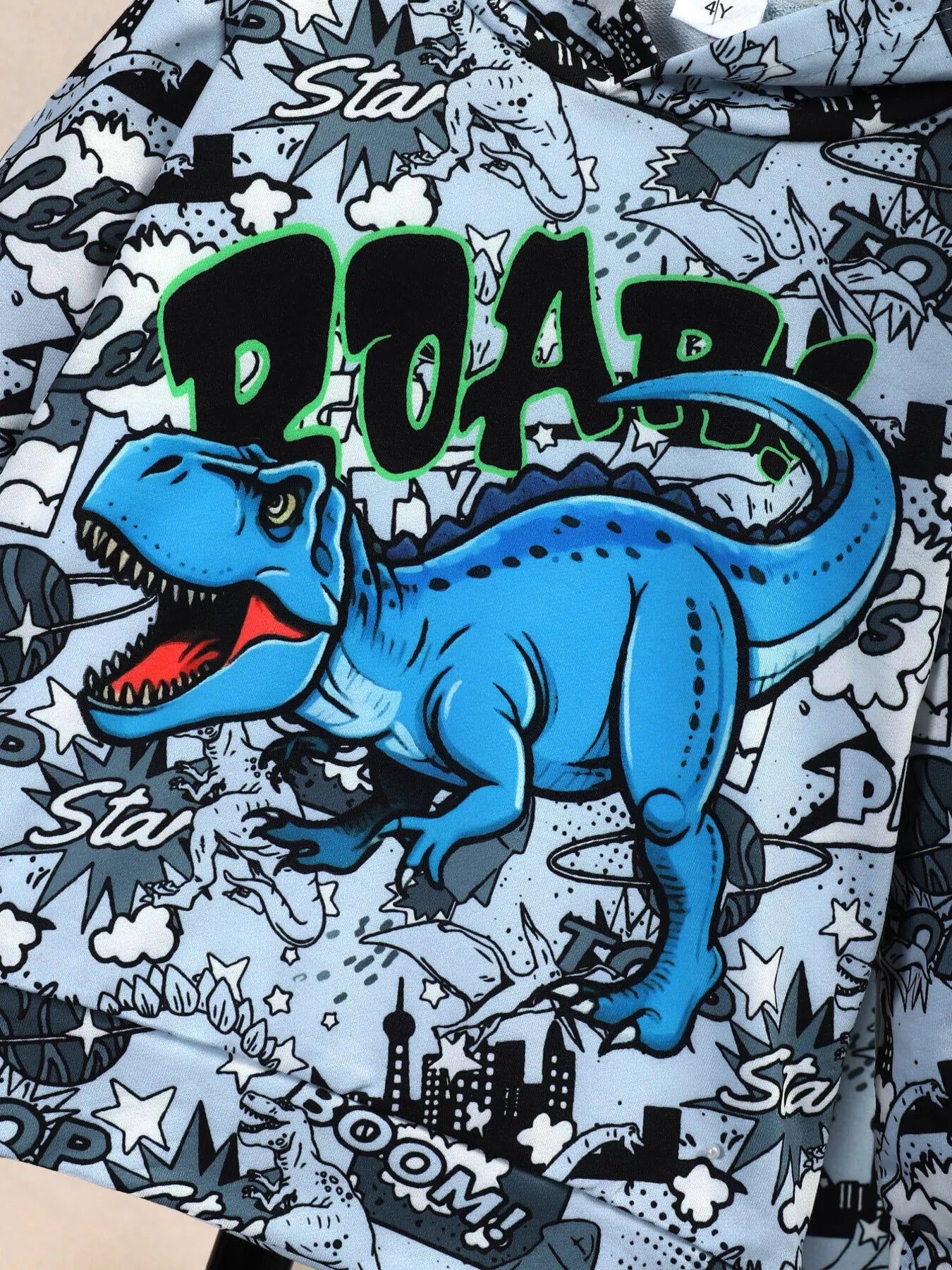 Children's Dinosaur Print Hoodie and Pants Set - Farnelli