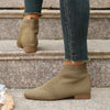 Mesh Knit Ankle Boots with Stretch Comfort Fit - Camel