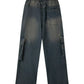 Men's Elastic Waist Washed Cargo Jeans - Farnelli