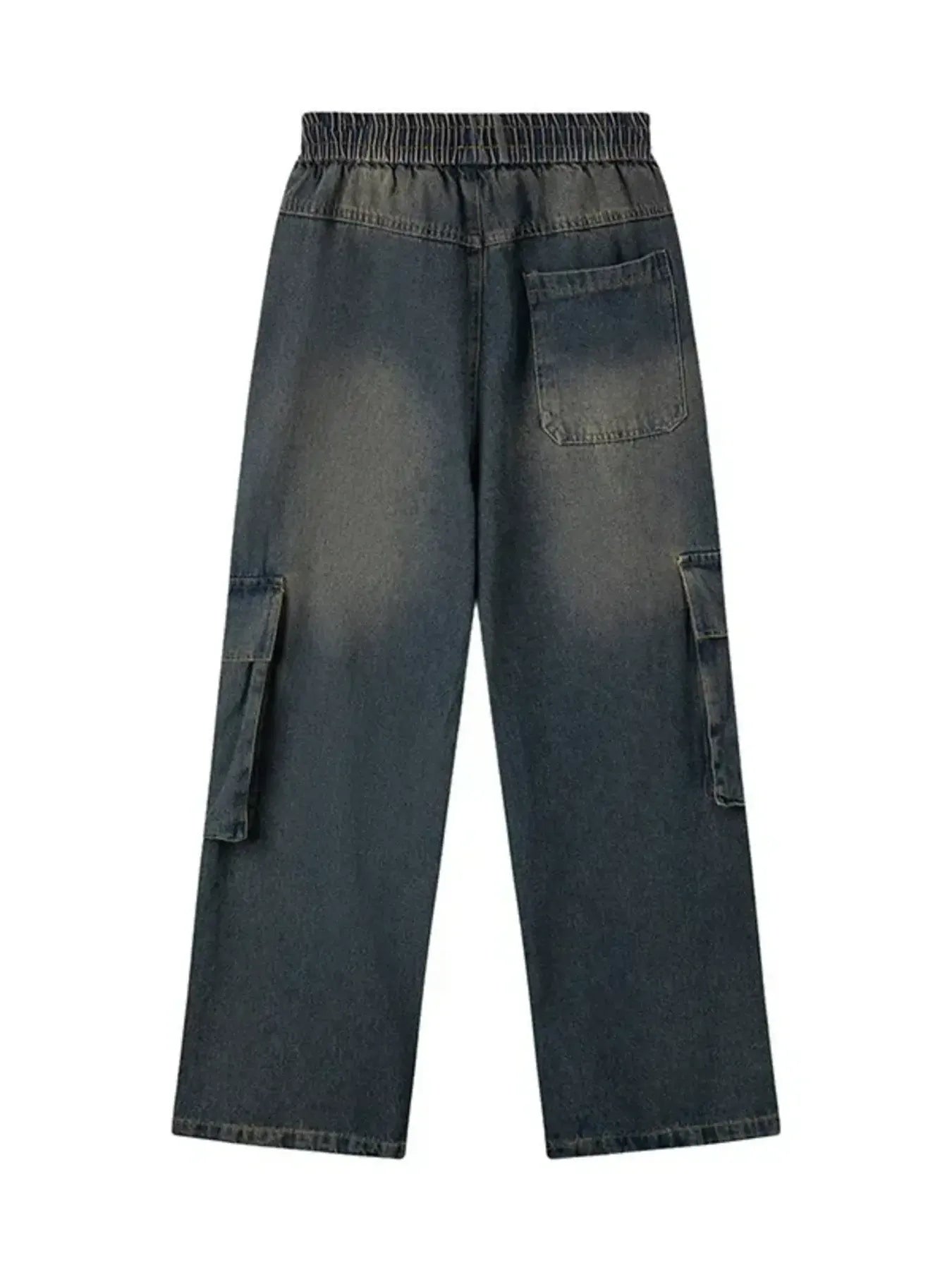 Men's Elastic Waist Washed Cargo Jeans - Farnelli