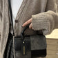 Color Block Flap Crossbody Bag with Top Handle - Farnelli