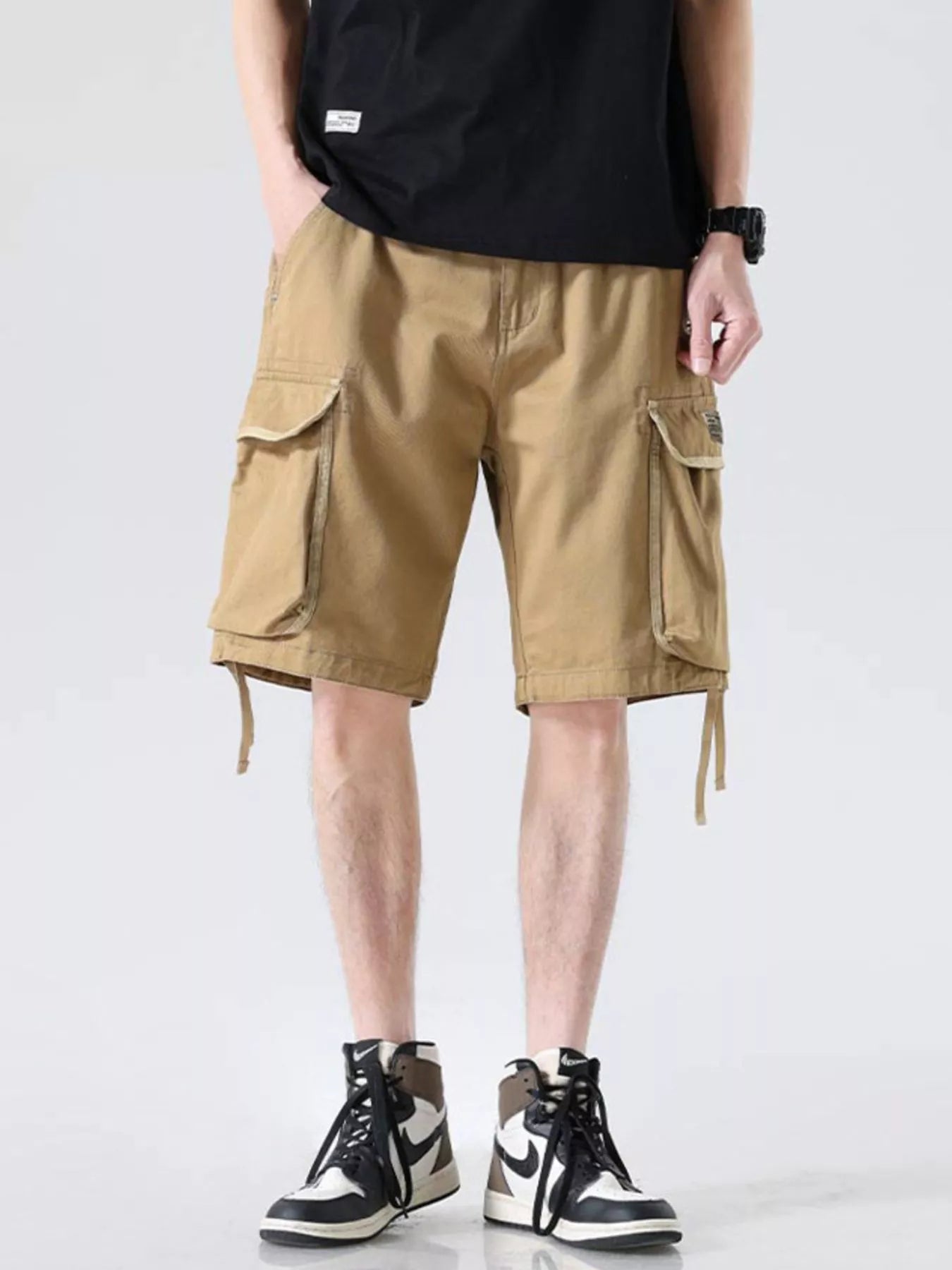 Men's Drawstring Wide Leg Cargo Shorts - Farnelli