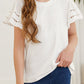 Round Neck Flutter Sleeve T-Shirt - Farnelli