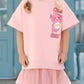 Children's Bear Graphic Short Sleeve Sweatshirt Dress - Farnelli