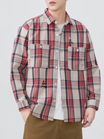 Men's Plus Size Plaid Button Up Long Sleeve Shirt - Farnelli