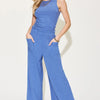 Basic Bae Full Size Ribbed Tank and Wide Leg Pants Set - Dusty Blue