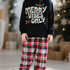 Children's Merry Vibes Only Christmas Pajama Set - Black