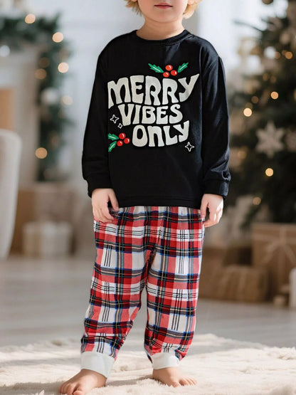 Children's Merry Vibes Only Christmas Pajama Set - Farnelli