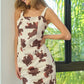 BiBi Cow Print Elastic Shoulder Strap Dress - Farnelli