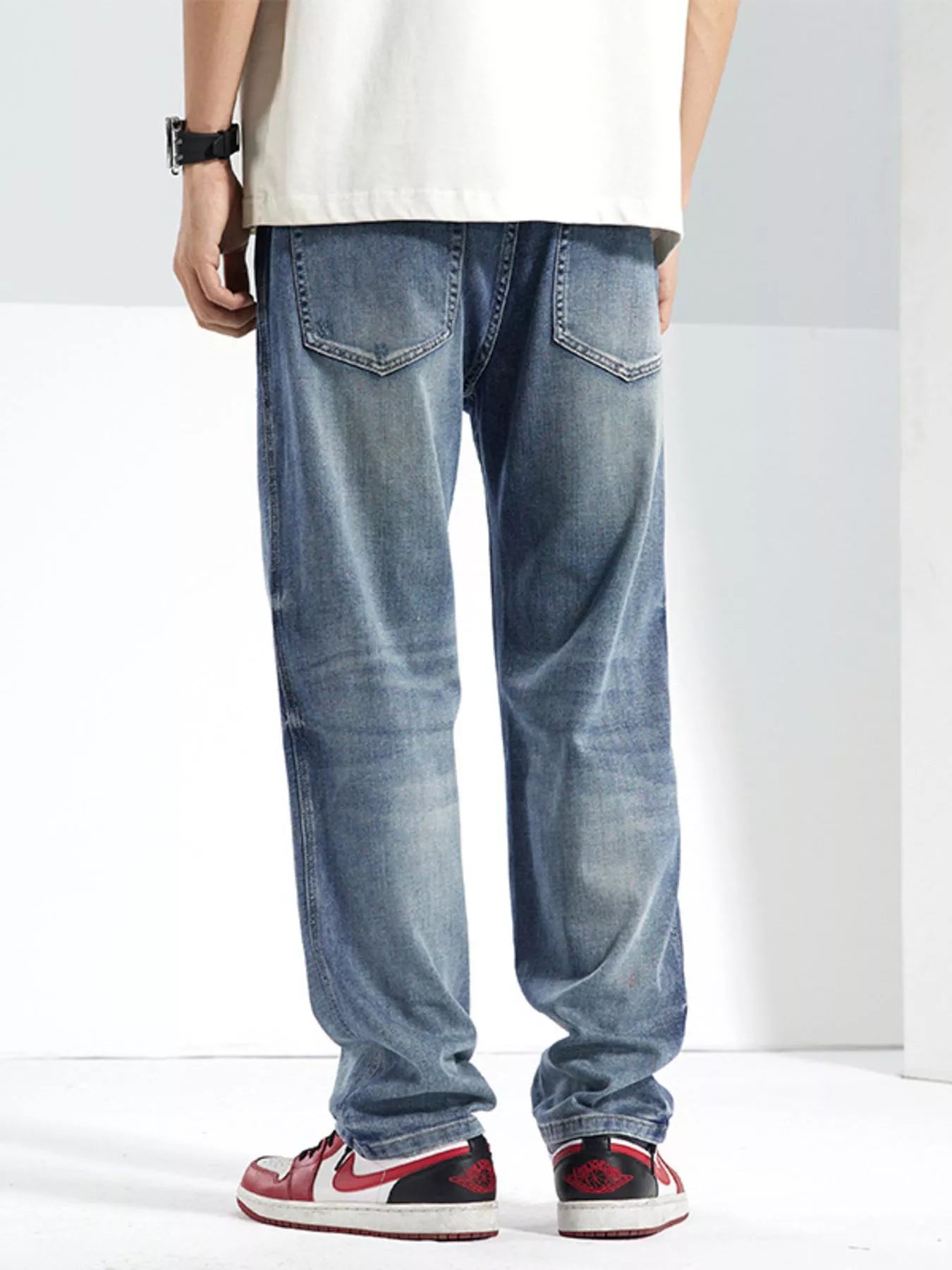 Men's Washed Straight Jeans - Farnelli