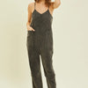 HEYSON Full Size Mineral-Washed Oversized Jumpsuit with Pockets - Black