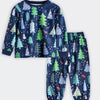 Children's Christmas Tree Print Pajama Set - Dark Navy