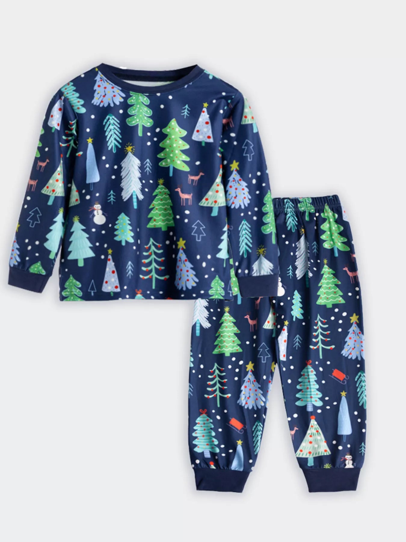 Children's Christmas Tree Print Pajama Set - Farnelli